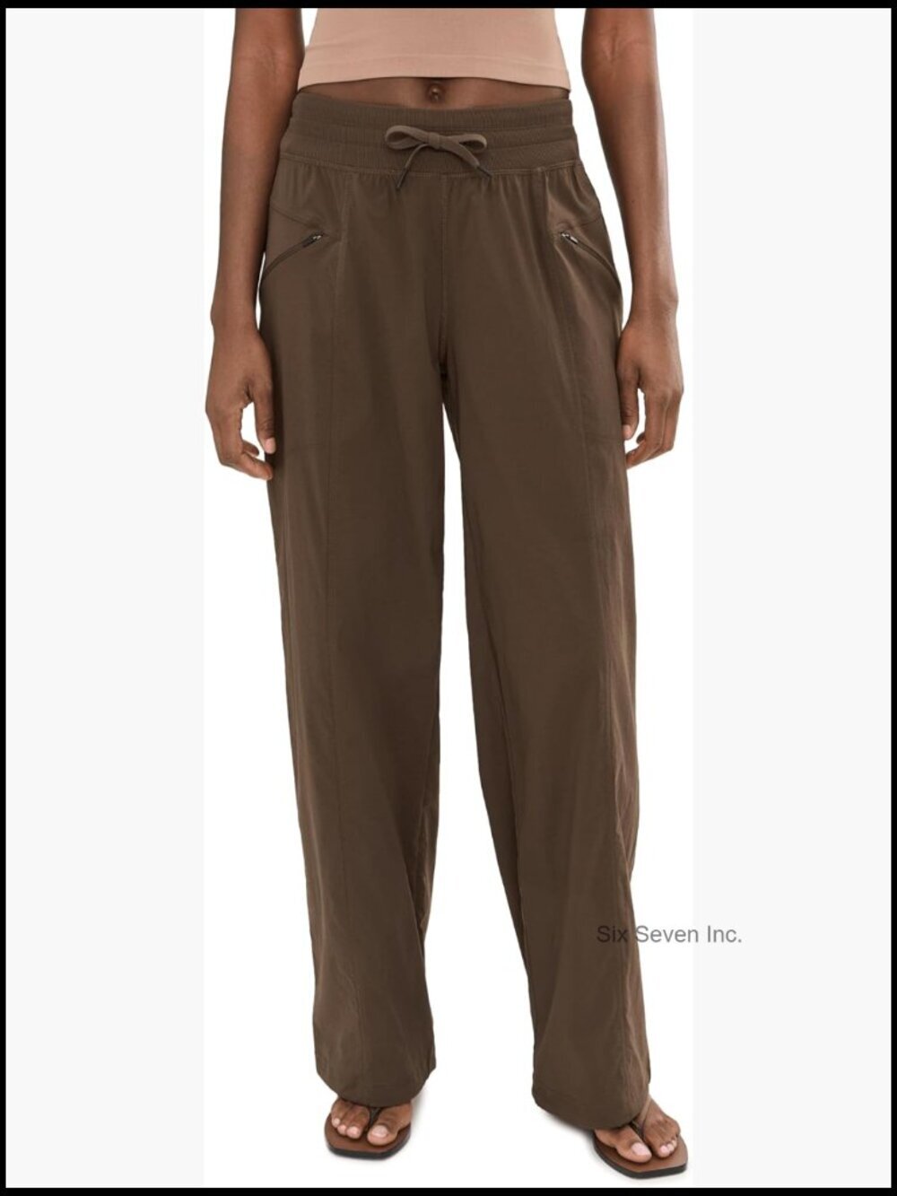 Wide Leg Pants with Concealed Zip Pockets and Adjustable Hems